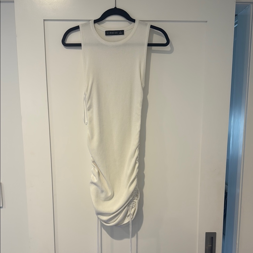 Lioness White Ruched Mini Dress